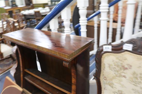 A William IV rosewood open bookcase, W.2ft 3in. D.11in. H.3ft 4in.